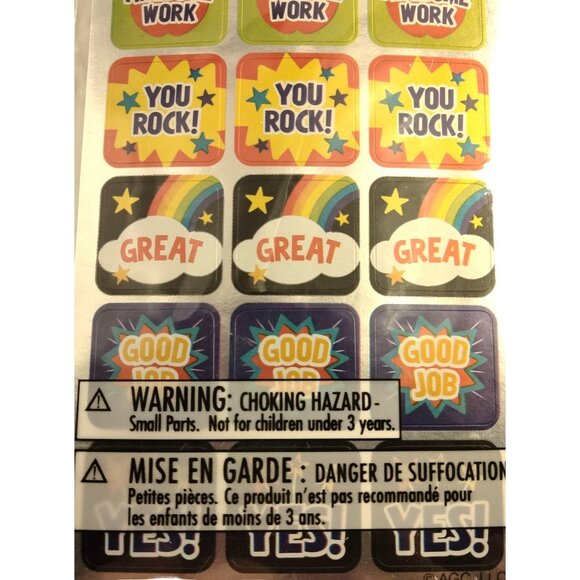 American Greetings Teacher Reward Stickers 72 Kids Wow Awesome Super You Rock - Picture 5 of 6
